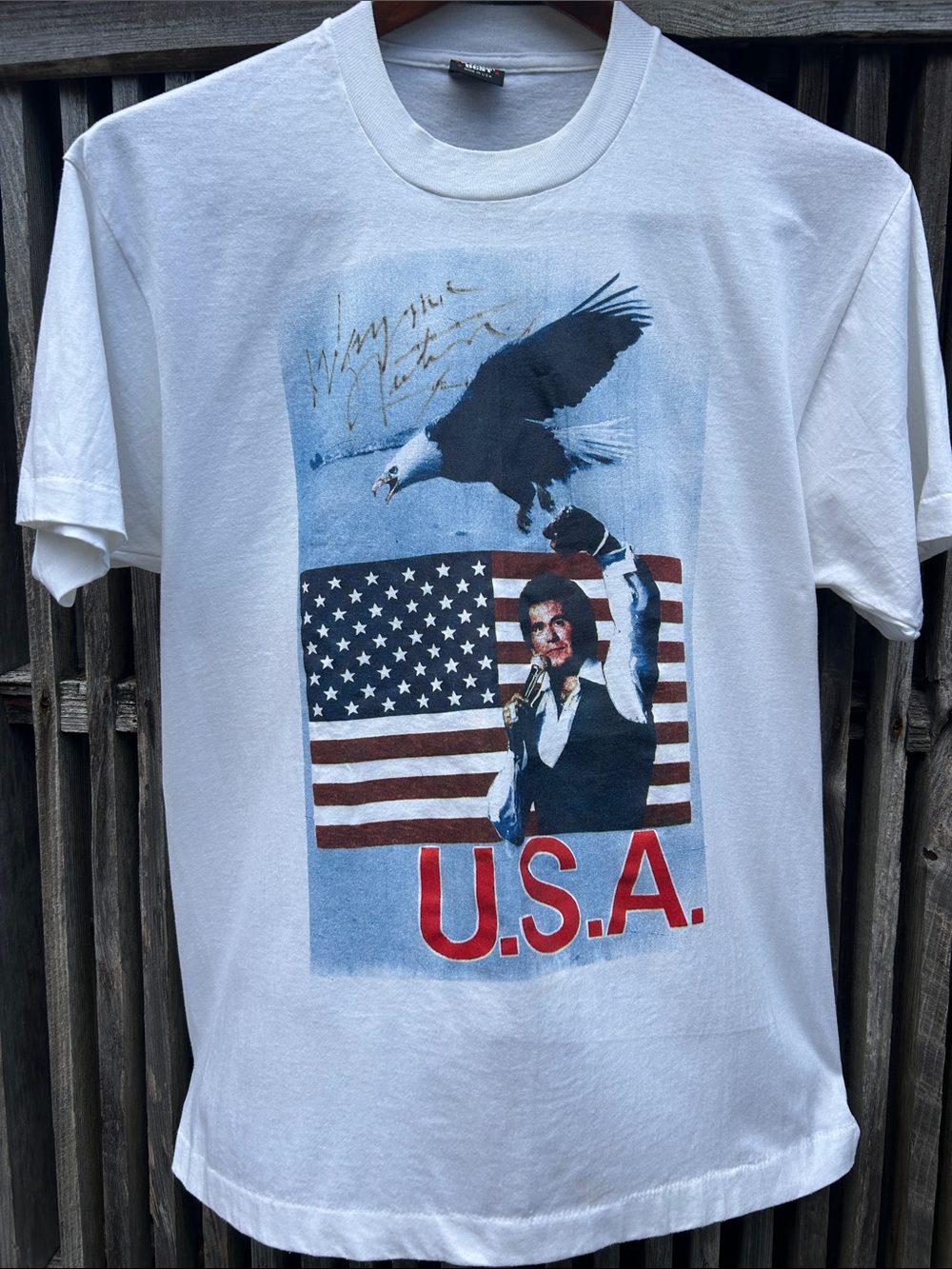DEADSTOCK Vintage 90s Wayne Newton Americana Tee XL Screen Stars Best Unworn